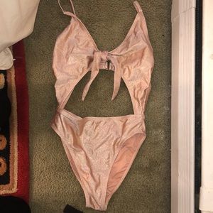 One piece rose gold bodysuit